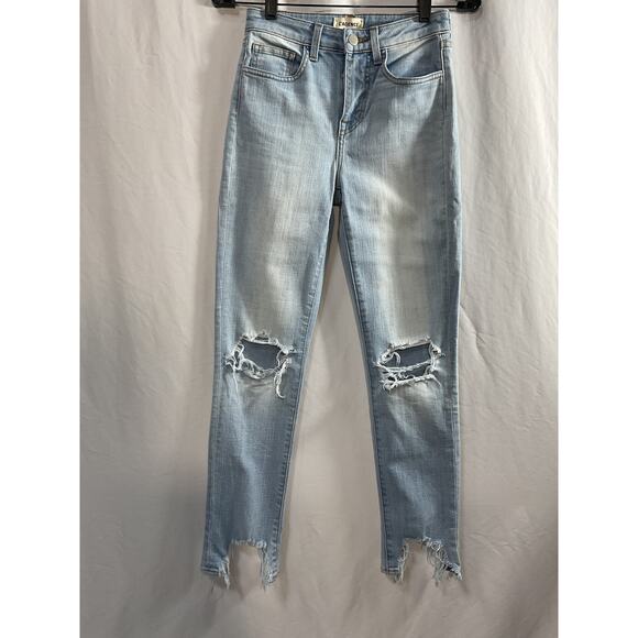 L'Agence High Line High Rise Blue Cotton Skinny Denim Jeans Size 24 - Picture 2 of 5